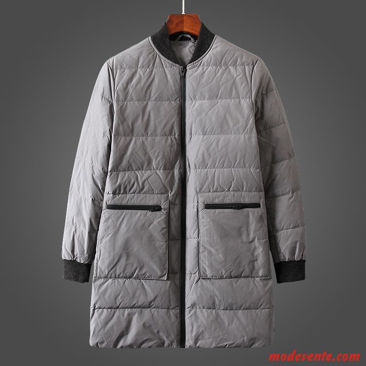 Doudoune Homme L'automne Manteau Anti-saison Longue Hiver Clearance À Vendre Gris Clair