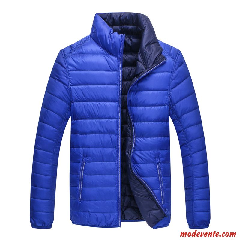 Doudoune Homme Lumière Reversible Tendance Ente Unten Décontractée Court Blanc