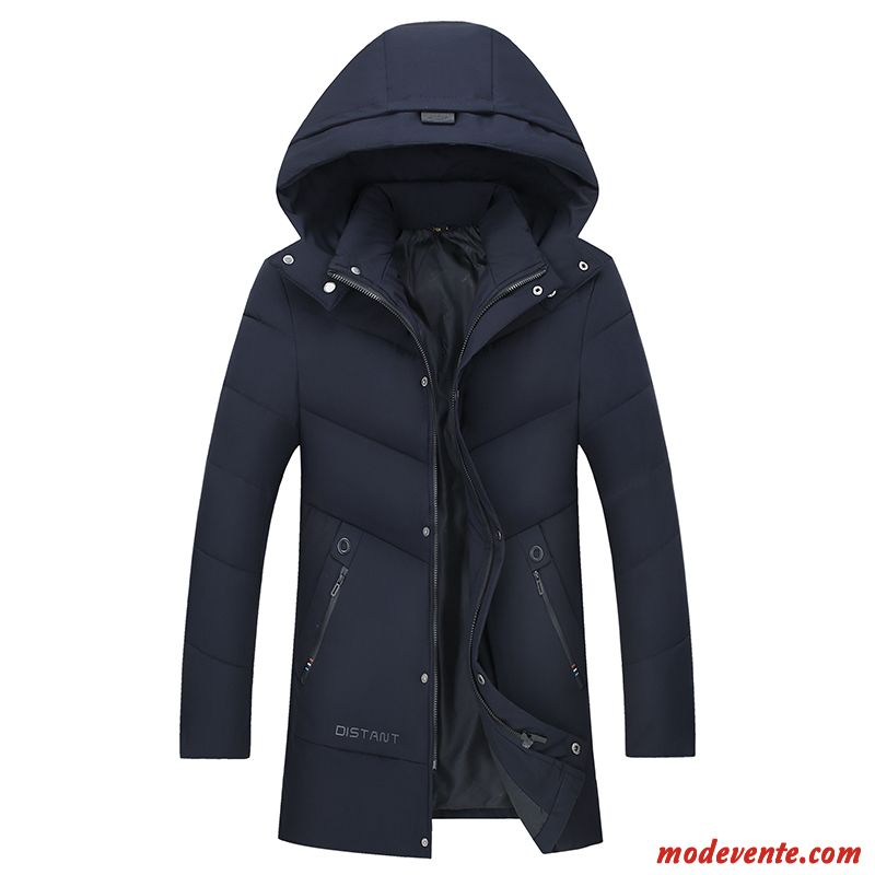 Doudoune Homme Vêtements Matelassé Manteau Décontractée Hiver Capuche Veste En Coton Noir