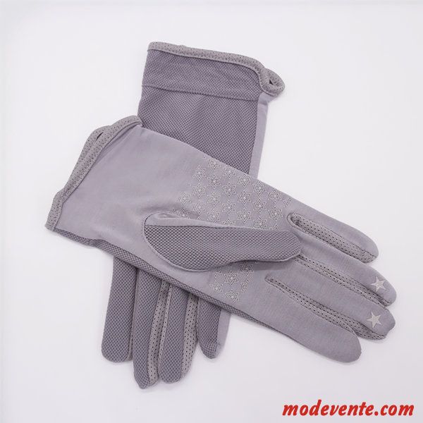 Gant Femme Antidérapant Section Mince Été Crème Solaire Conduire Cyclisme Violet