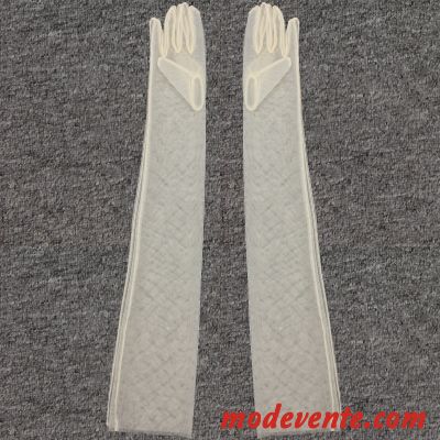 Gant Femme La Mariée Longue Section Mode Mince Ultra Printemps Pure Bleu