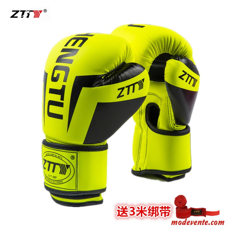 Gants Homme Adulte Femme Métier Entraînement Combat Boxe Rouge