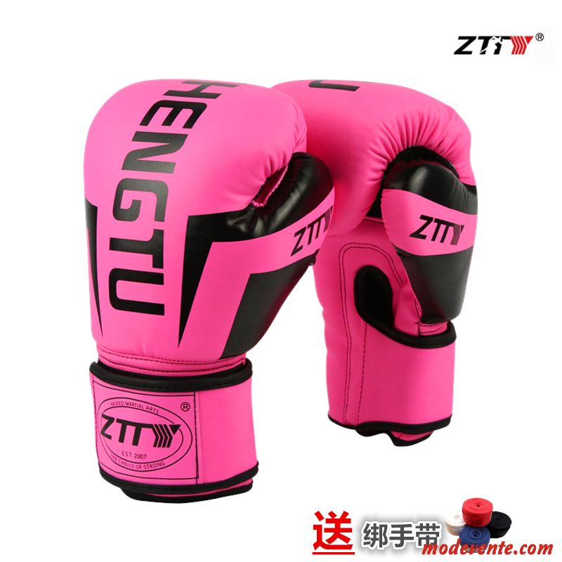 Gants Homme Adulte Femme Métier Entraînement Combat Boxe Rouge