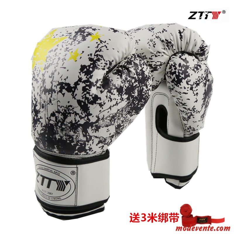 Gants Homme Adulte Femme Métier Entraînement Combat Boxe Rouge