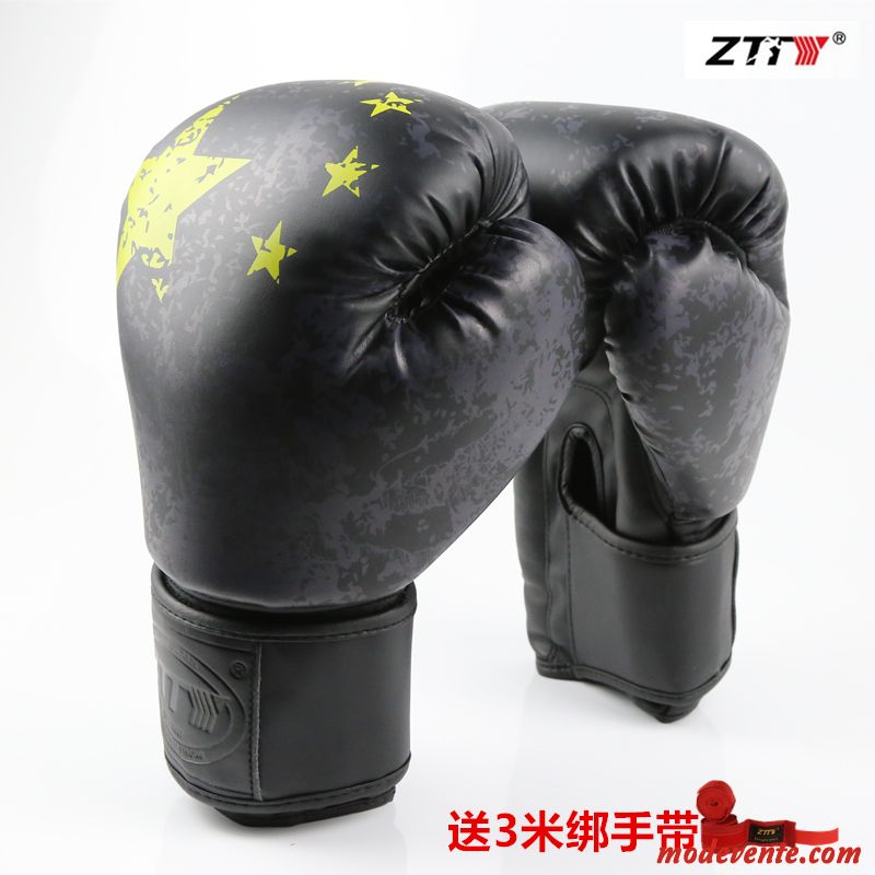 Gants Homme Adulte Femme Métier Entraînement Combat Boxe Rouge