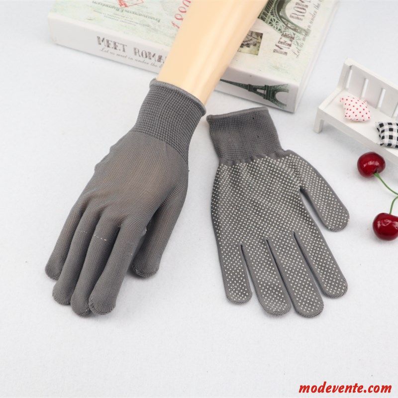 Gants Homme Antidérapant Balade Section Mince Été Chauffeur Conduire Noir