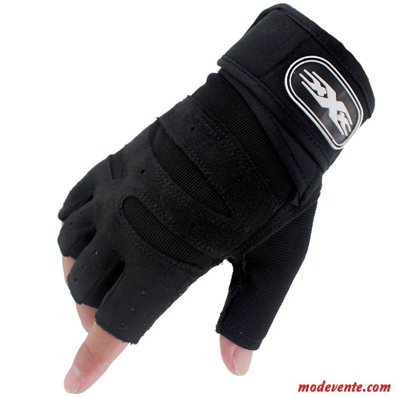 Gants Homme Antidérapant Demi-doigt Section Mince Instrument Aptitude Femme Noir