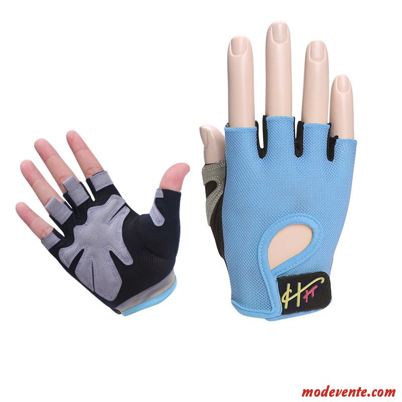 Gants Homme Antidérapant Instrument Entraînement Sport Gym Été Bleu