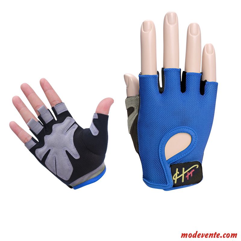 Gants Homme Antidérapant Instrument Entraînement Sport Gym Été Bleu