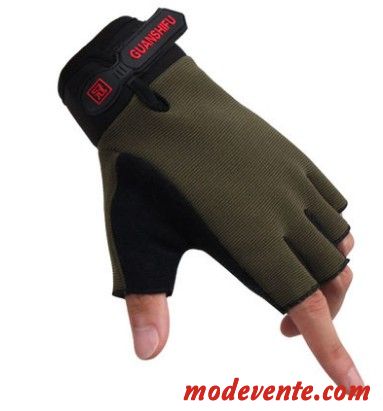 Gants Homme Conduire Été Printemps Doigts Exposés De Plein Air Vélo De Montagne Blanc Vert