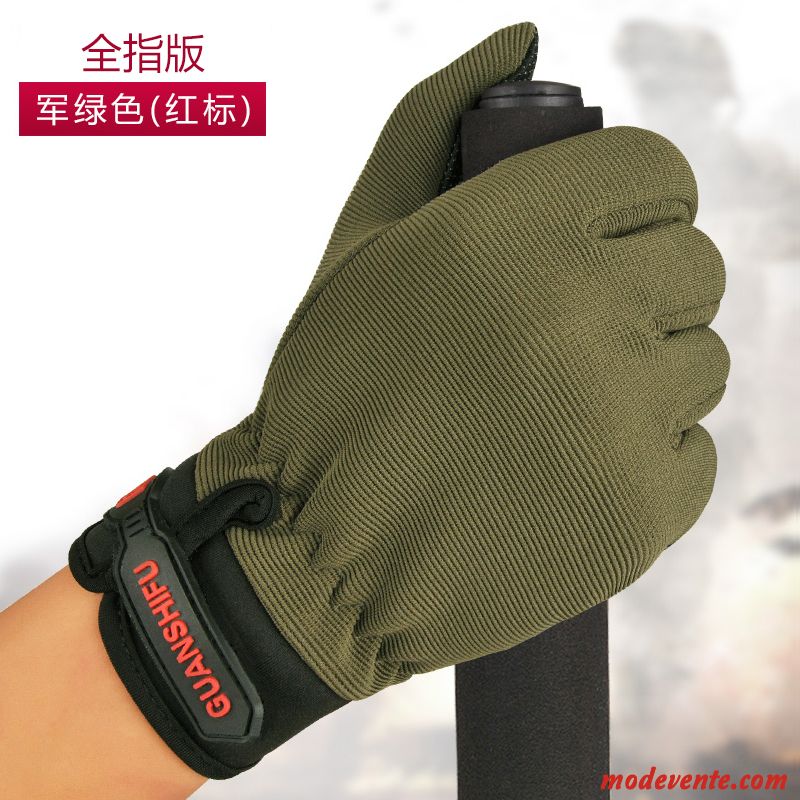 Gants Homme Conduire Été Printemps Doigts Exposés De Plein Air Vélo De Montagne Blanc Vert