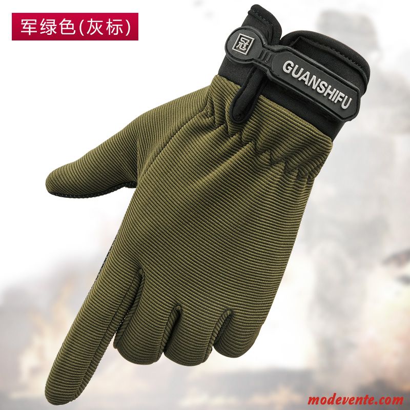 Gants Homme Conduire Été Printemps Doigts Exposés De Plein Air Vélo De Montagne Blanc Vert