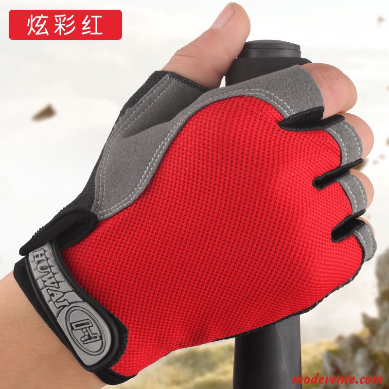 Gants Homme De Plein Air Escalade Antidérapant Aptitude Vélo Printemps Rouge