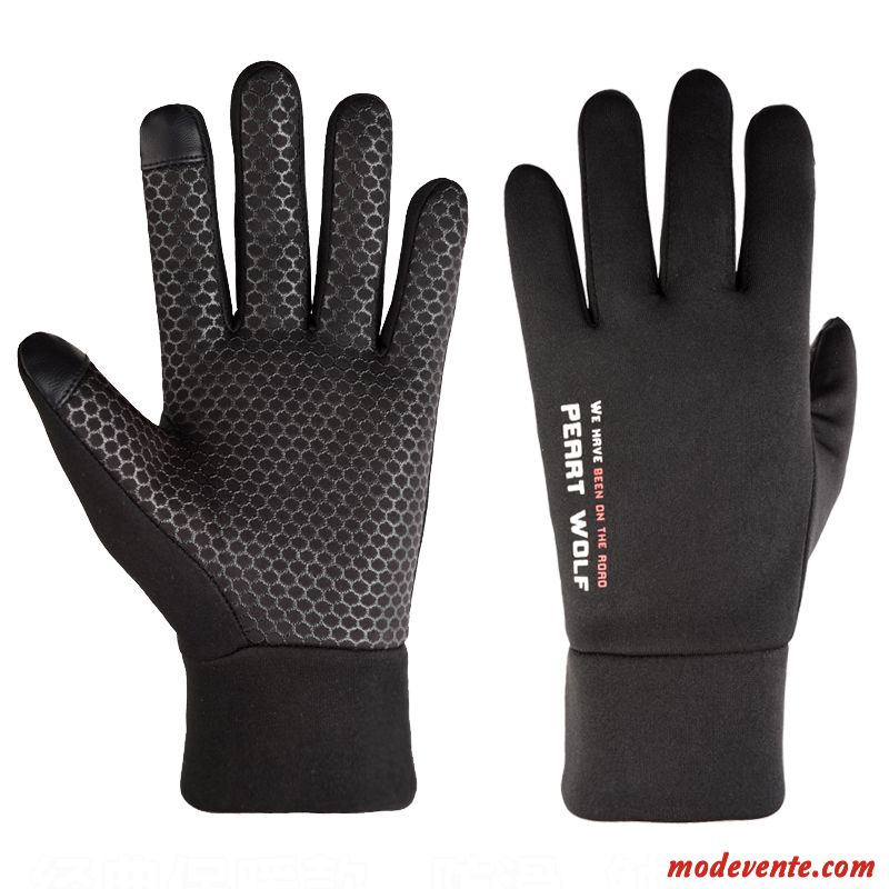 Gants Homme De Plein Air Hiver Étanche Au Vent Écran Tactile Antidérapant Balade Noir