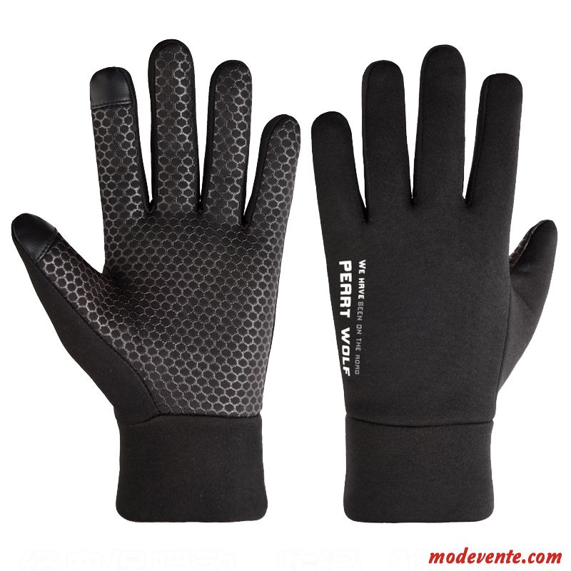 Gants Homme De Plein Air Hiver Étanche Au Vent Écran Tactile Antidérapant Balade Noir