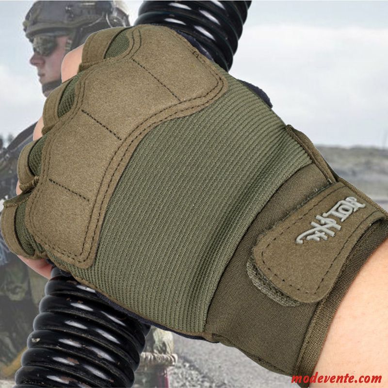 Gants Homme Demi-doigt Balade Combat De Plein Air Tactique Forces Spéciales Vert