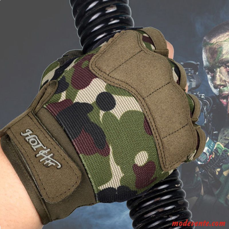 Gants Homme Demi-doigt Balade Combat De Plein Air Tactique Forces Spéciales Vert