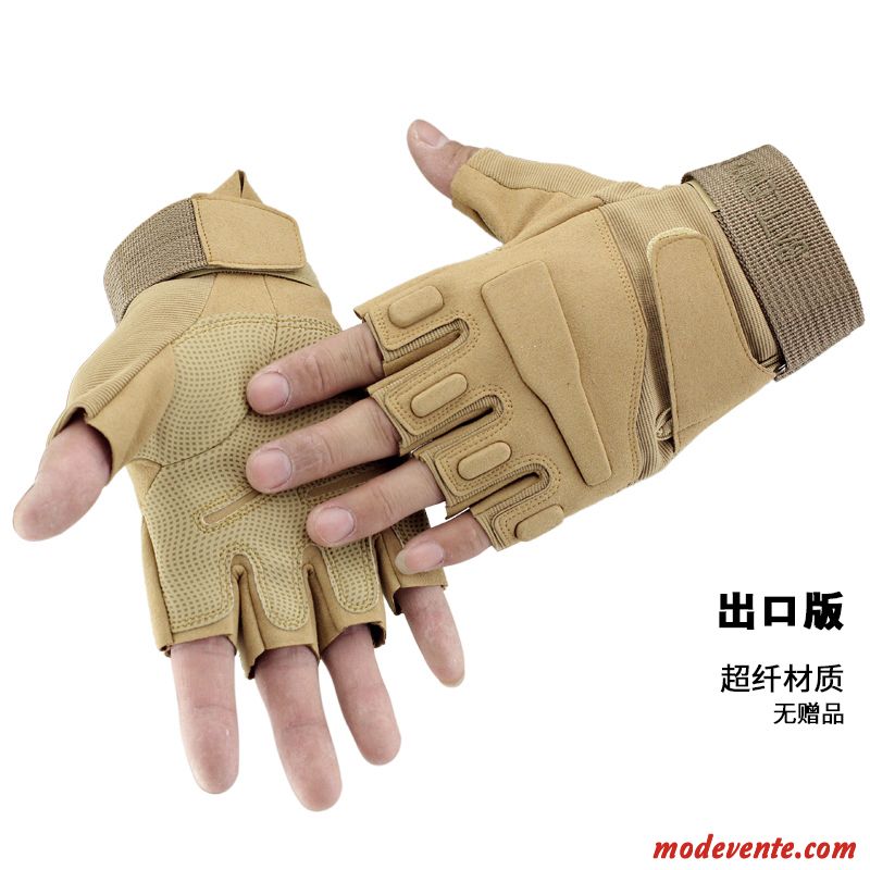 Gants Homme Demi-doigt Tactique De Plein Air Résistant À L'usure Antidérapant Forces Spéciales Vert