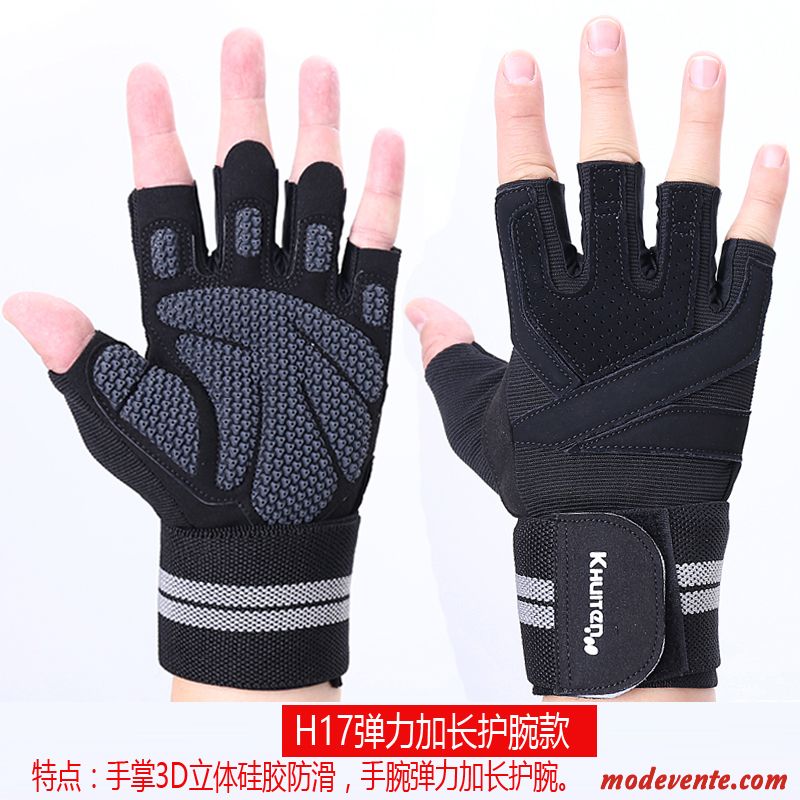 Gants Homme Entraînement Femme Aptitude Haltères Respirant Poignet Noir