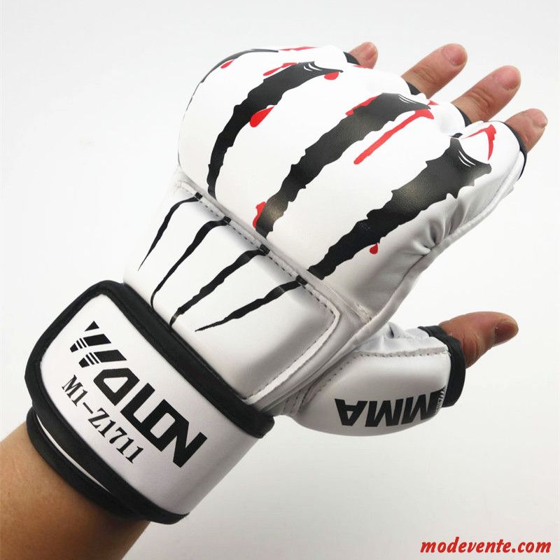 Gants Homme Femme Adulte Combat Boxe Demi-doigt Noir