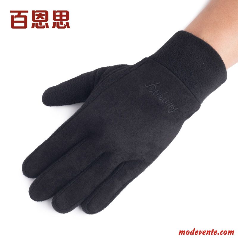 Gants Homme Garder Au Chaud Hiver Cinq Doigts Balade Velours Femme Gris