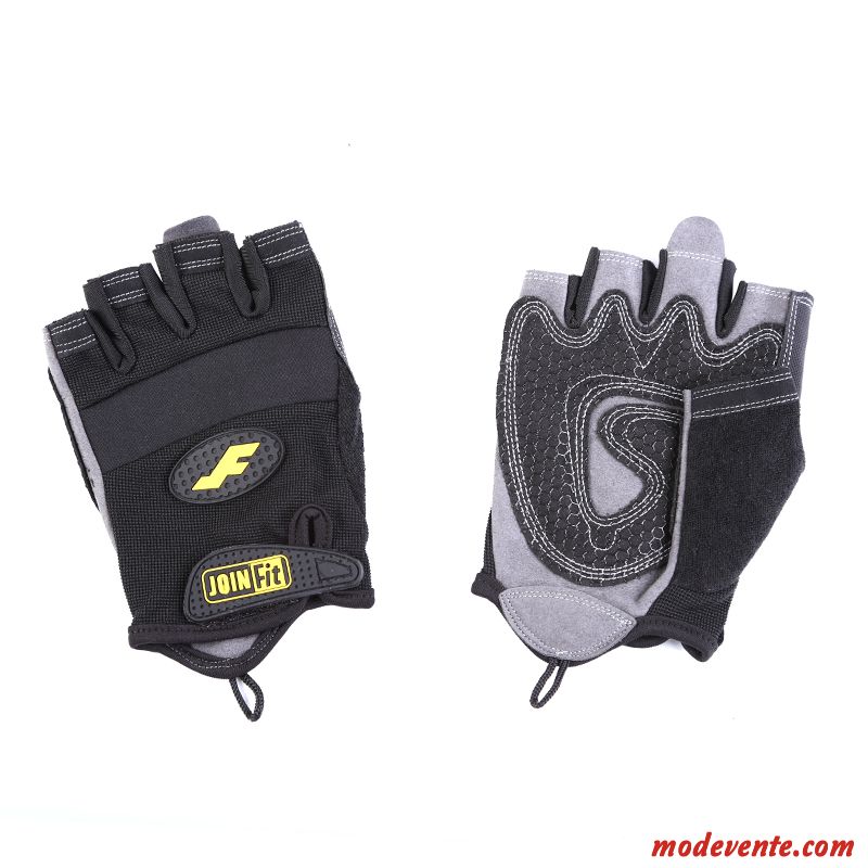 Gants Homme Haltères Demi-doigt Aptitude Entraînement Sport Antidérapant Bleu Noir