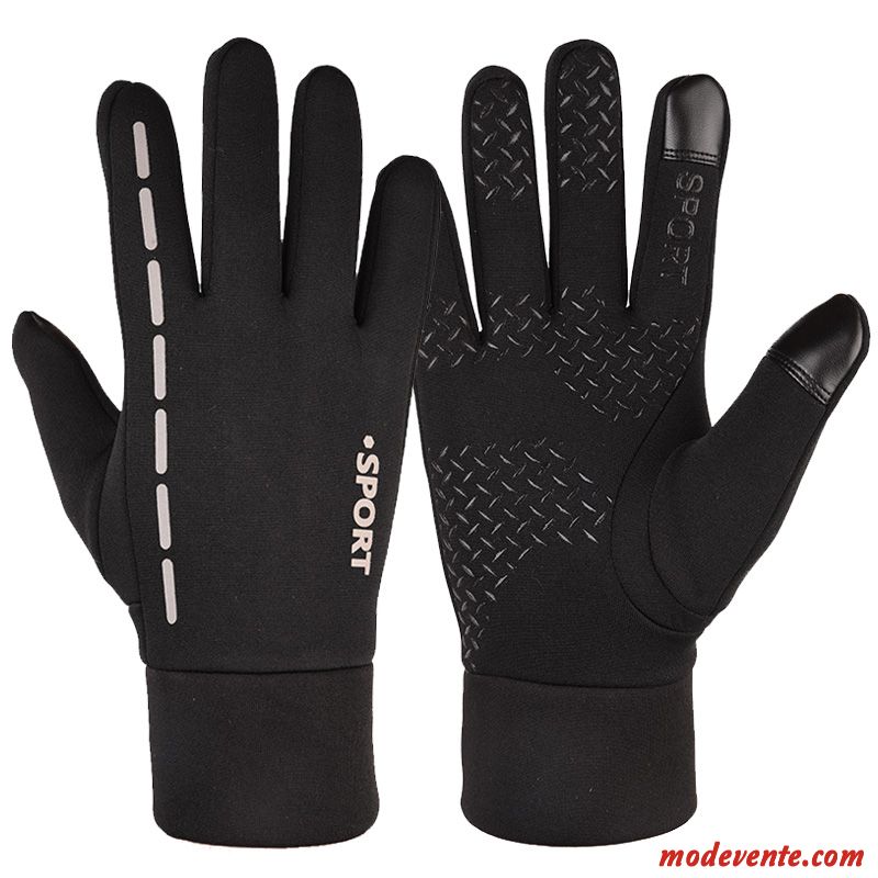 Gants Homme Sport Étanche Au Vent Plus De Cachemire Conduire Courir Authentique Bleu