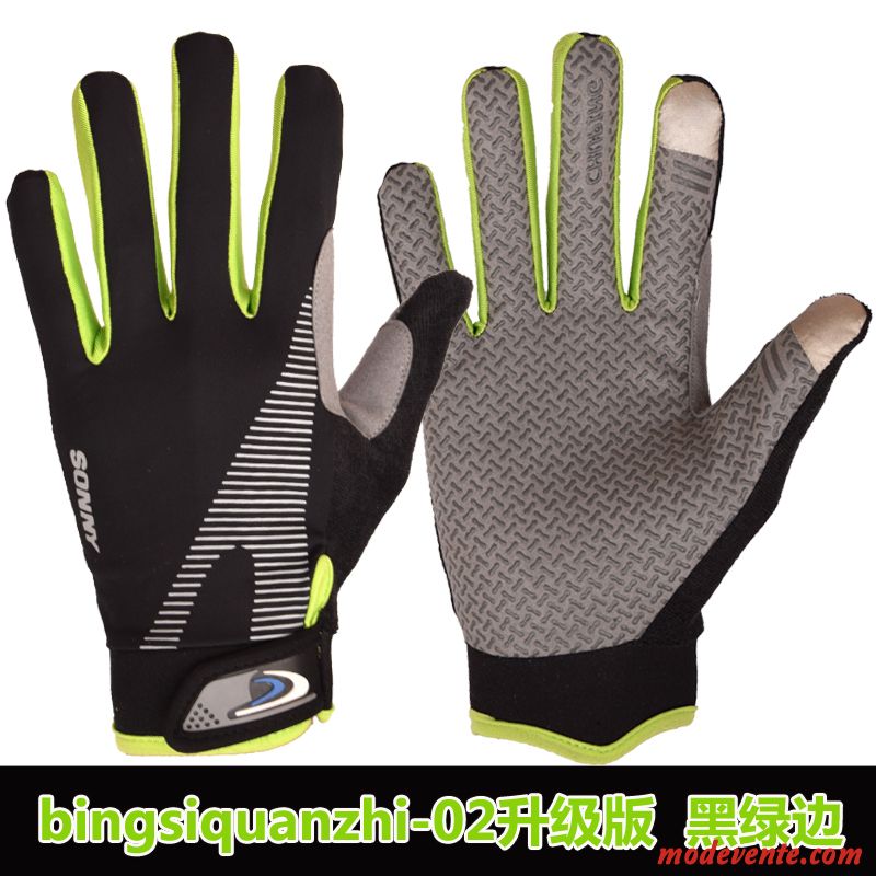 Gants Homme Transpiration Respirant Cyclisme Section Mince Réseau Crème Solaire Noir