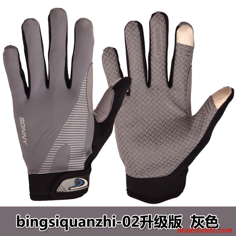 Gants Homme Transpiration Respirant Cyclisme Section Mince Réseau Crème Solaire Noir