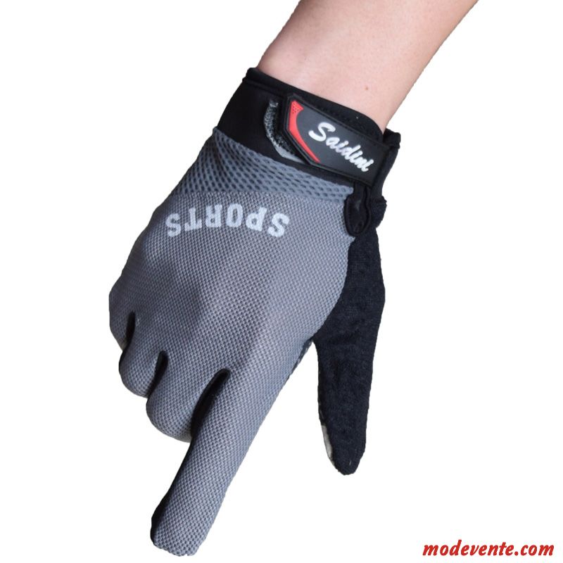 Gants Homme Transpiration Respirant Cyclisme Section Mince Réseau Crème Solaire Noir