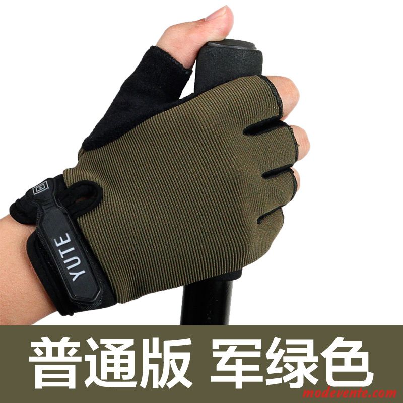 Gants Homme Été Aptitude Demi-doigt Enfant Sport Respirant Noir