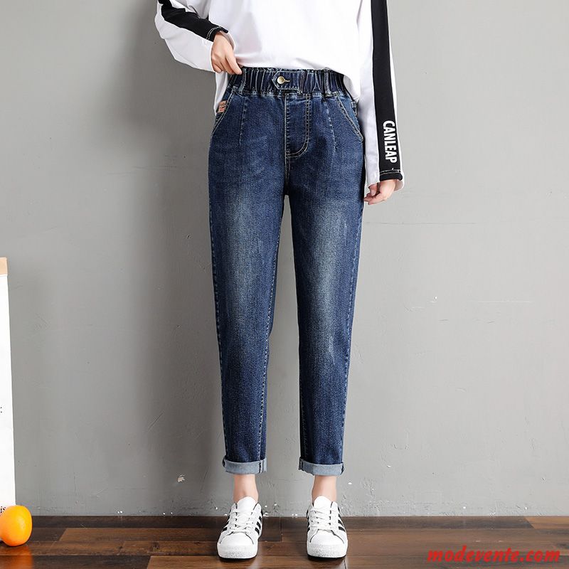 Jeans Femme Élastique Mince Longue Harlan Pantalon Extensible Noir