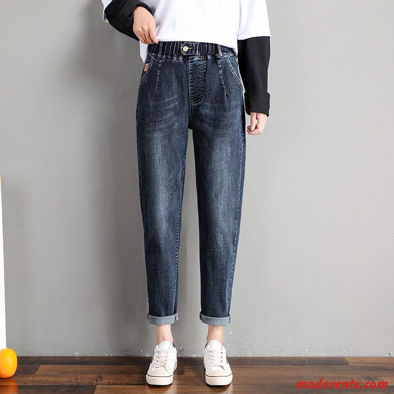 Jeans Femme Élastique Mince Longue Harlan Pantalon Extensible Noir