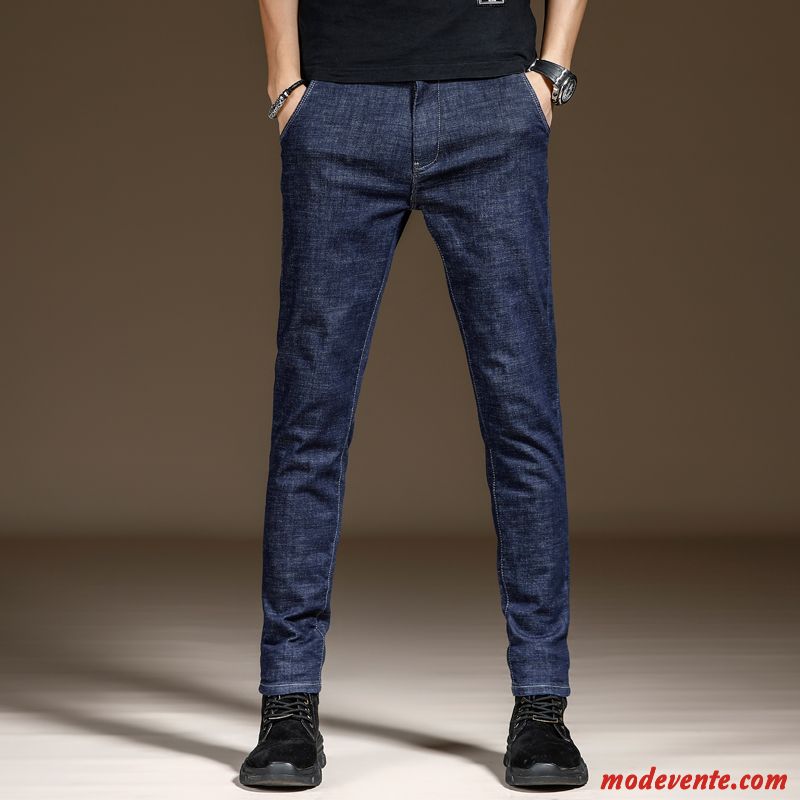 Jeans Homme Baggy Pantalon Légère Marque De Tendance Extensible Décontractée Bleu