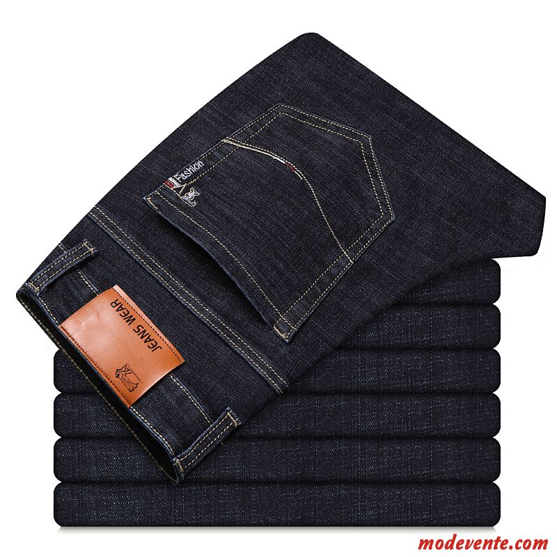 Jeans Homme Extensible Tendance Jeunesse Jambe Droite Grande Taille L'automne Noir