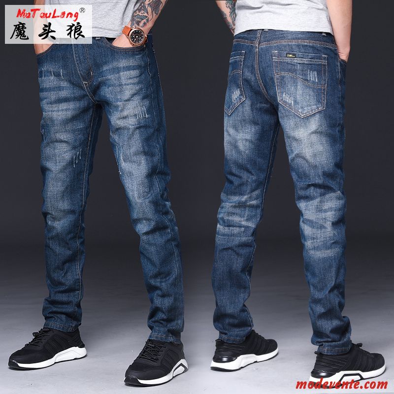 Jeans Homme Pantalons Baggy Jambe Droite Jeunesse De Travail Tendance Noir