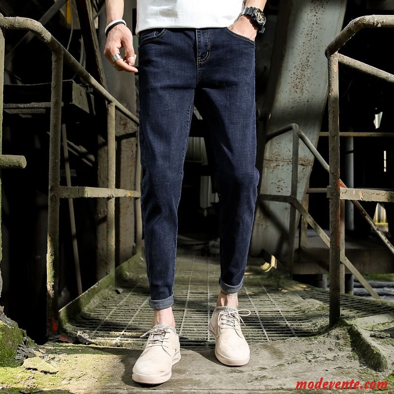 Jeans Homme Slim Été Printemps Harlan Collants Tendance Bleu Marin