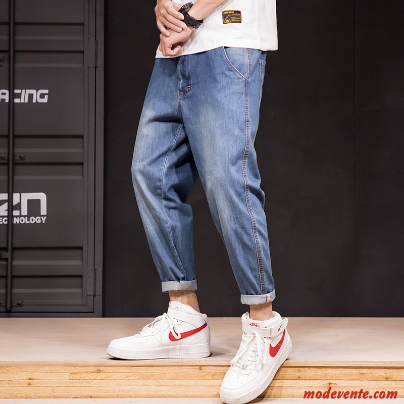 Jeans Homme Tendance Maigre Décontractée Baggy Marque De Tendance Harlan Bleu Clair