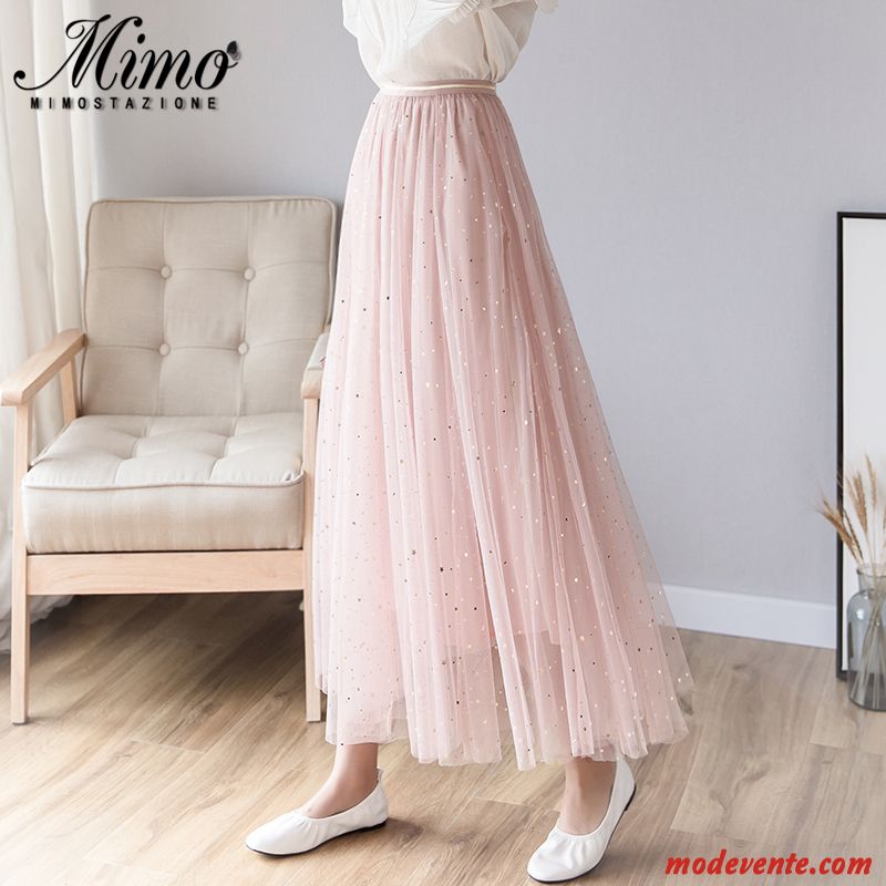 Jupe Femme Ultra Gros Longue Été La Mode Fil Rose Gris