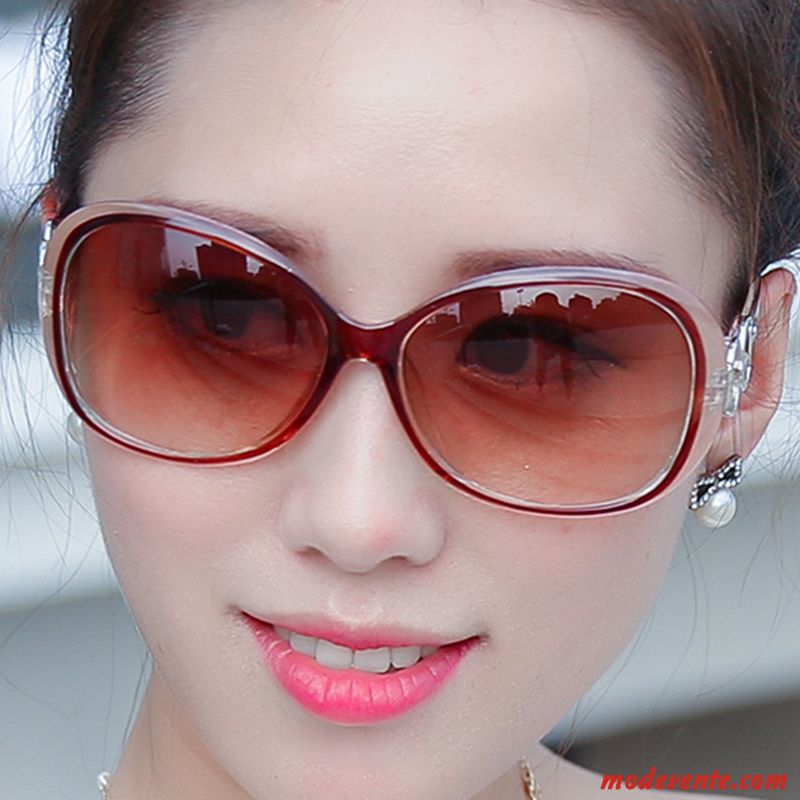 Lunettes De Soleil Femme Célébrité Transparent Élégant Tissu Tendance Personnalité Rouge