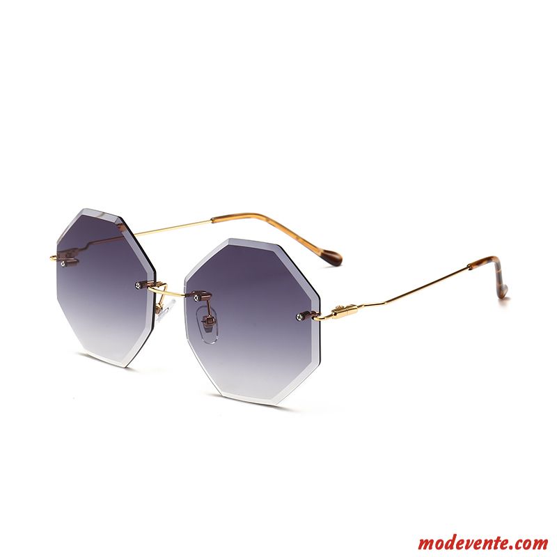 Lunettes De Soleil Femme Gros Plage Dégradé Tendance Tissu Ultra Jaune Or