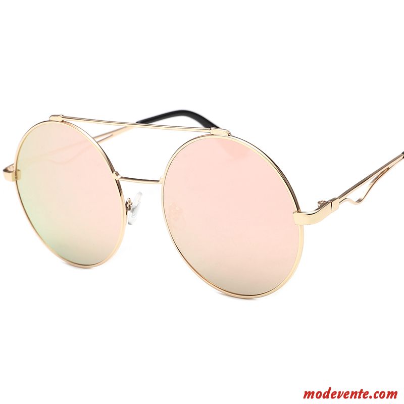 Lunettes De Soleil Femme Le Nouveau Amoureux Personnalité Rétro Rond Conduire Or Argent