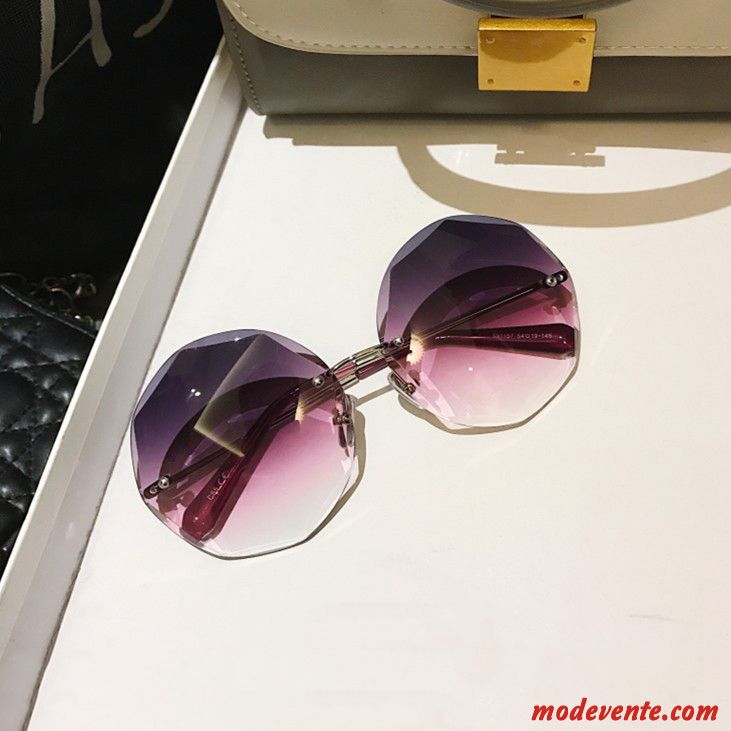 Lunettes De Soleil Femme Le Nouveau Rétro Réseau Célébrité Visage Rond Tendance Rouge Rose