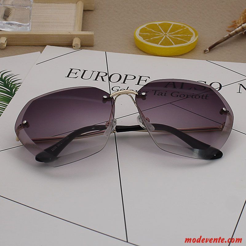 Lunettes De Soleil Femme Le Nouveau Tendance Mince Visage Rond Bleu Violet