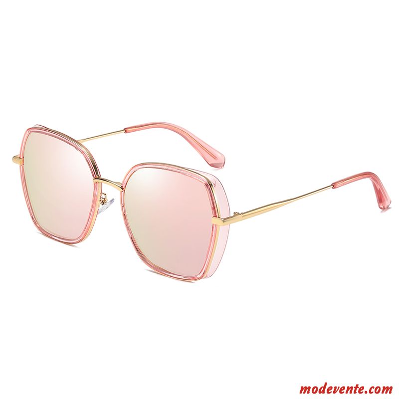 Lunettes De Soleil Femme Le Nouveau Tendance Réseau Gros Visage Rond Rétro Rouge Violet