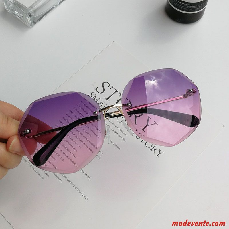 Lunettes De Soleil Femme Longue Tendance Conduire Visage Rond Réseau Le Nouveau Bleu Rouge Violet Rose