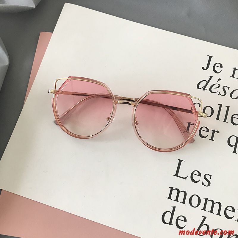 Lunettes De Soleil Femme Mince Gros Mode Réfléchissant Tir De Rue Le Nouveau Rouge Violet Rose