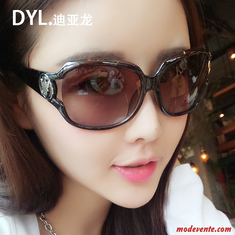 Lunettes De Soleil Femme Modèle Longue Visage Rond Tendance Le Nouveau Dragon Noir Violet