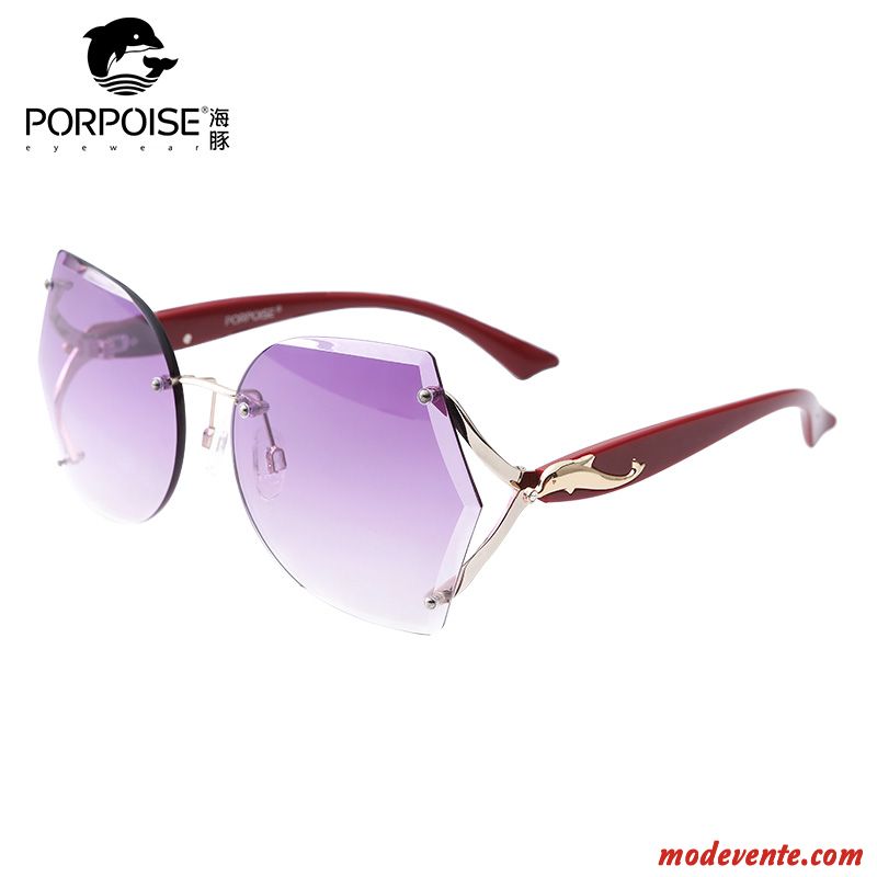 Lunettes De Soleil Femme Rétro Tendance Réseau Tir De Rue Le Nouveau Dégradé Rouge Violet