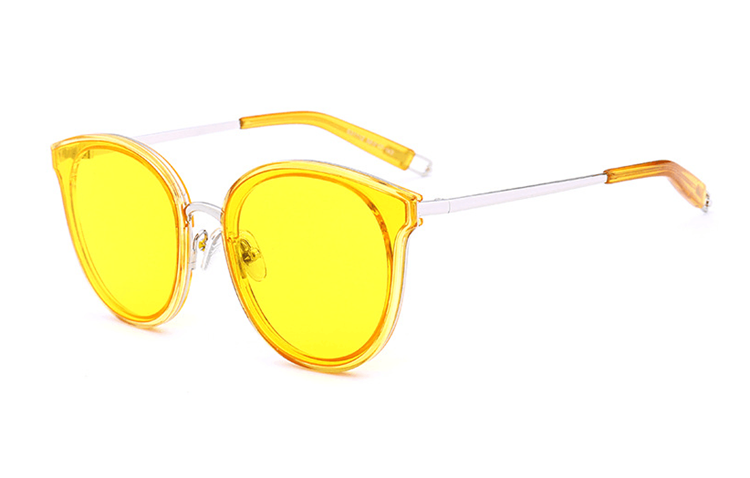 Lunettes De Soleil Femme Rétro Été Tendance Le Nouveau Visage Rond Personnalité Or Clair